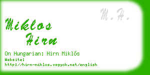 miklos hirn business card